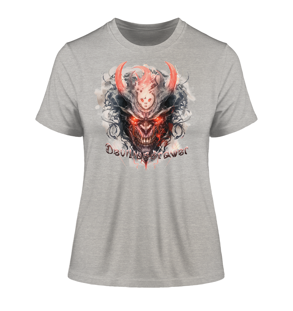 Deviliusdrawer Red Horn Devil - Fitted Ladies Organic Shirt