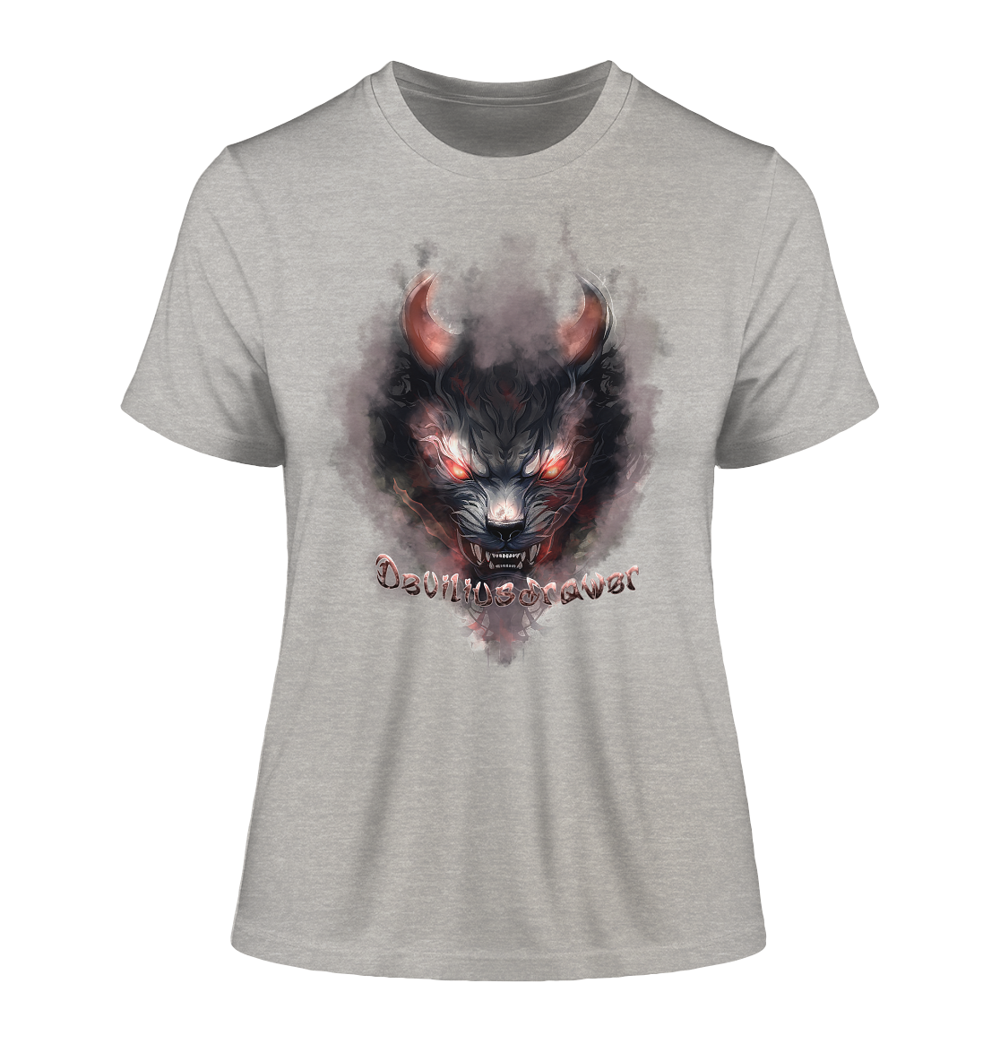 Deviliusdrawer Red Smoked Cat - Fitted Ladies Organic Shirt