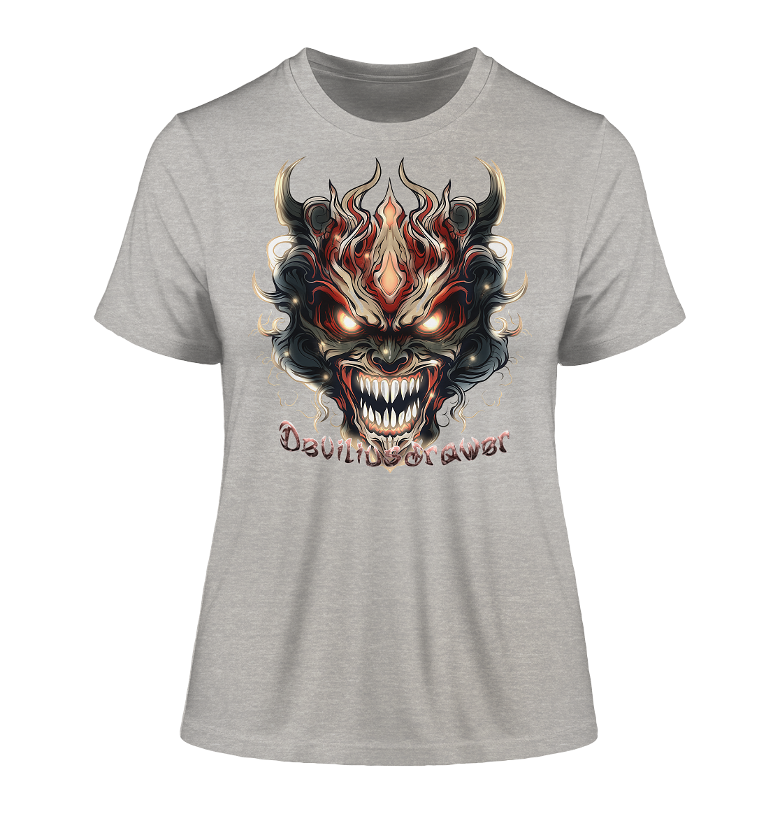 Deviliusdrawer Evil Vamp Mask - Fitted Ladies Organic Shirt