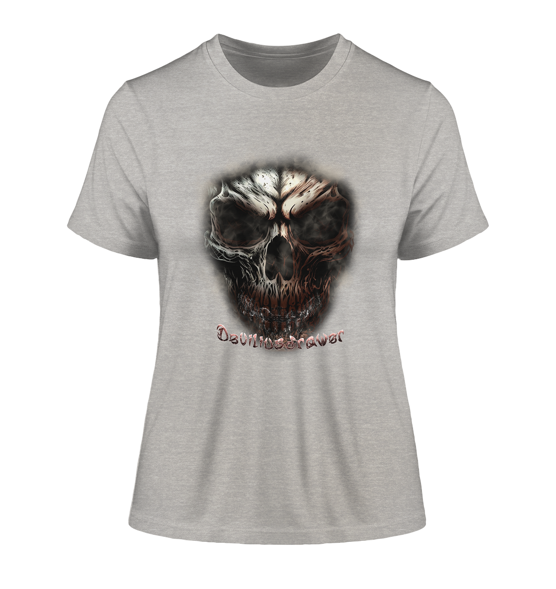 Deviliusdrawer Fire Skeleton - Fitted Ladies Organic Shirt