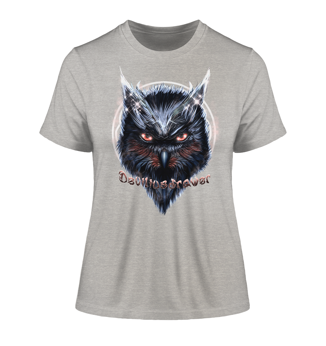 Deviliusdrawer Fire Owl - Fitted Ladies Organic Shirt