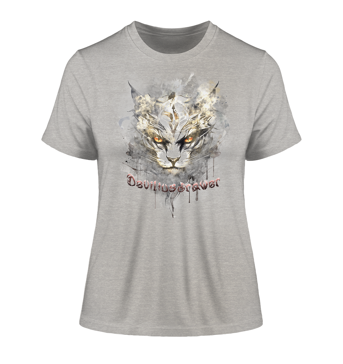 Deviliusdrawer White Catgod - Fitted Ladies Organic Shirt