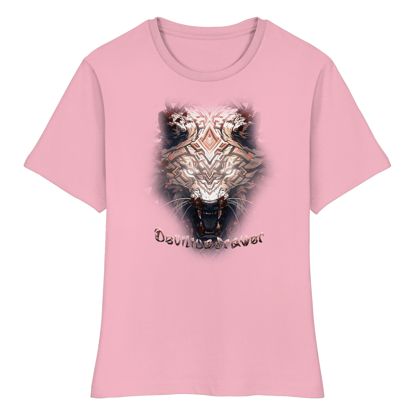 Deviliusdrawer Gold Metal Tiger - Fitted Ladies Organic Shirt