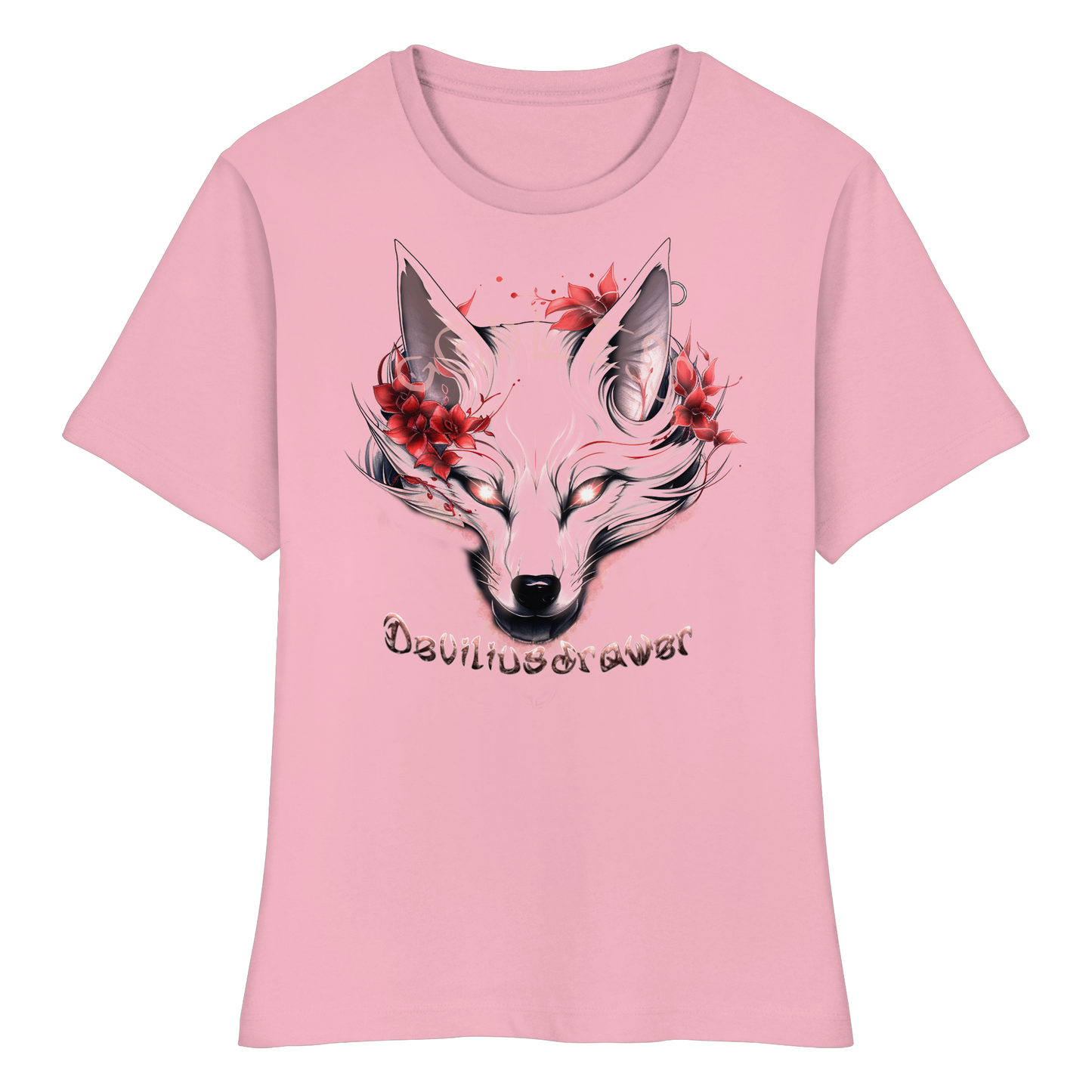 Deviliusdrawer Kitsune Wolf - Fitted Ladies Organic Shirt