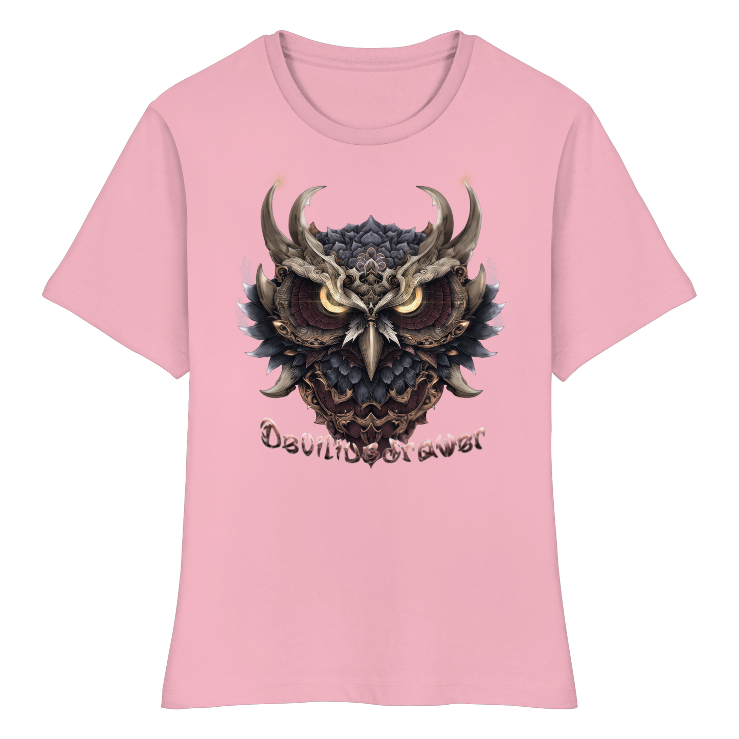 Deviliusdrawer Golden Owl - Fitted Ladies Organic Shirt