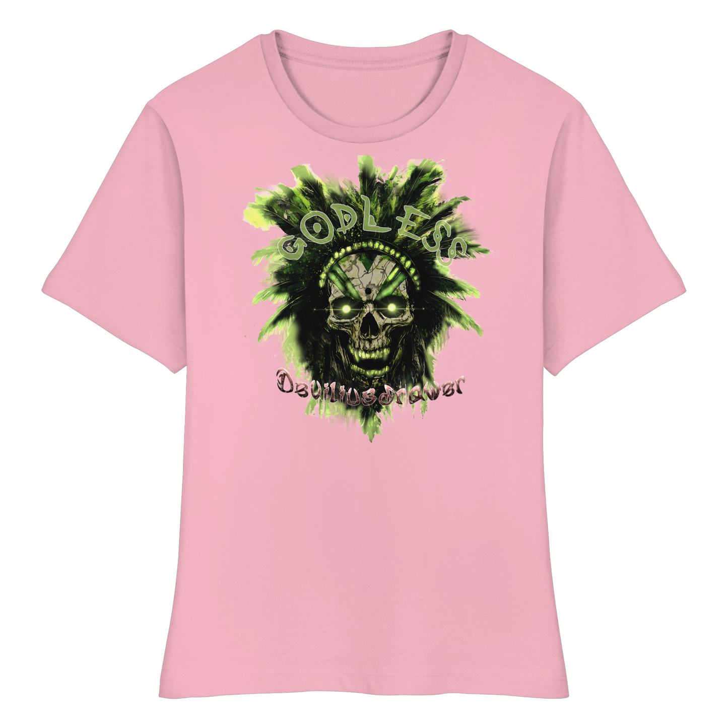 Deviliusdrawer Godless Skull - Fitted Ladies Organic Shirt