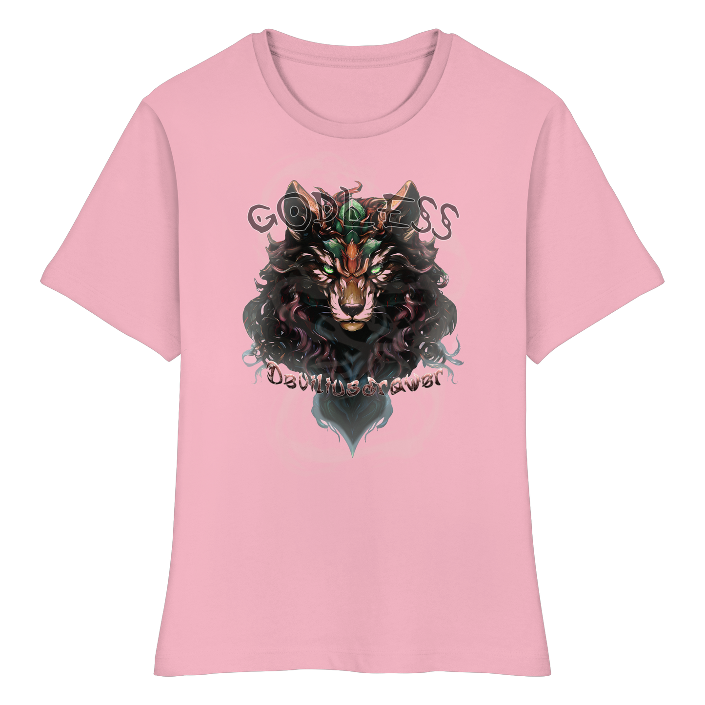 Deviliusdrawer Godless Wolf - Fitted Ladies Organic Shirt