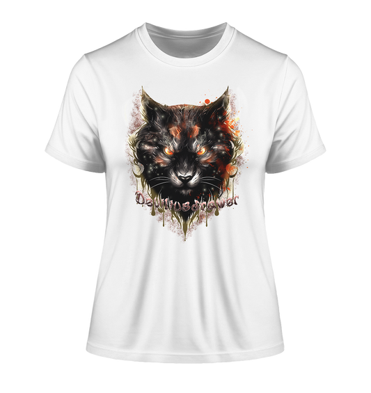 Deviliusdrawer Red Devil Cat - Fitted Ladies Organic Shirt