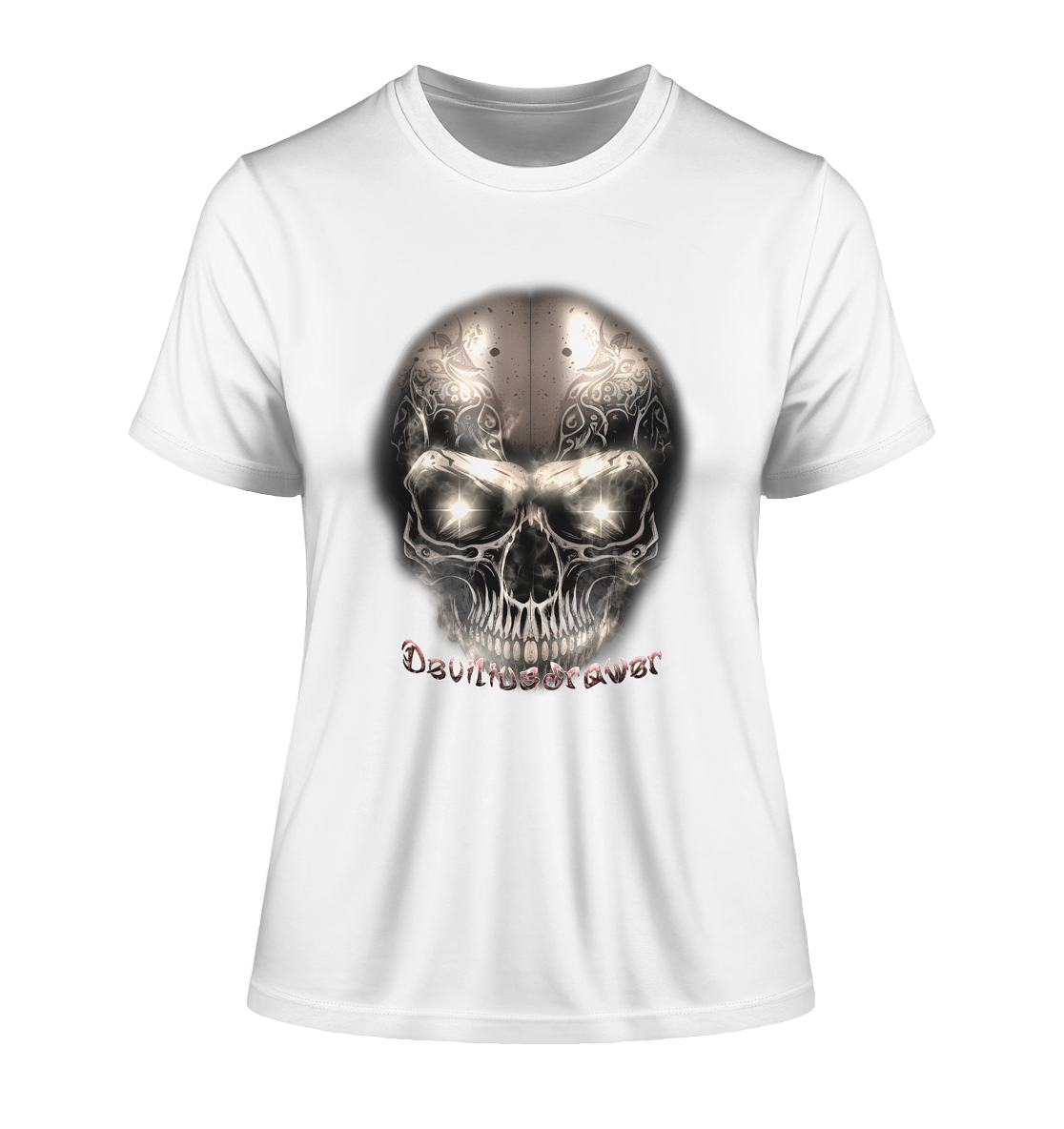 Deviliusdrawer Fire Skeleton Iron - Fitted Ladies Organic Shirt