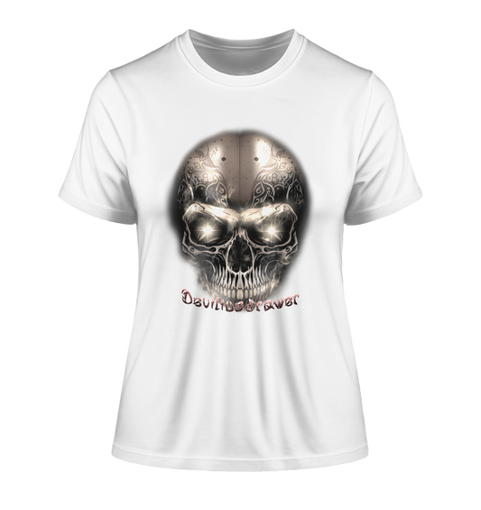 Deviliusdrawer Fire Skeleton Iron - Fitted Ladies Organic Shirt