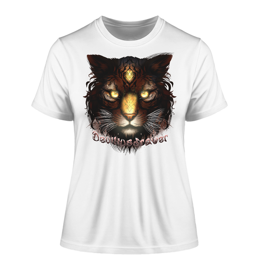 Deviliusdrawer Gold Tigercat - Fitted Ladies Organic Shirt