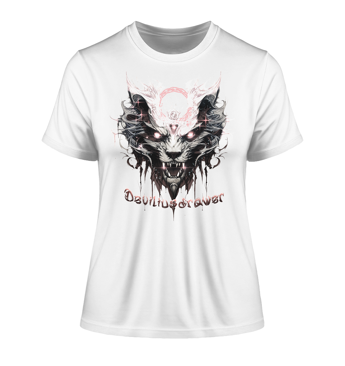 Deviliusdrawer Demonic Glow Cat - Fitted Ladies Organic Shirt