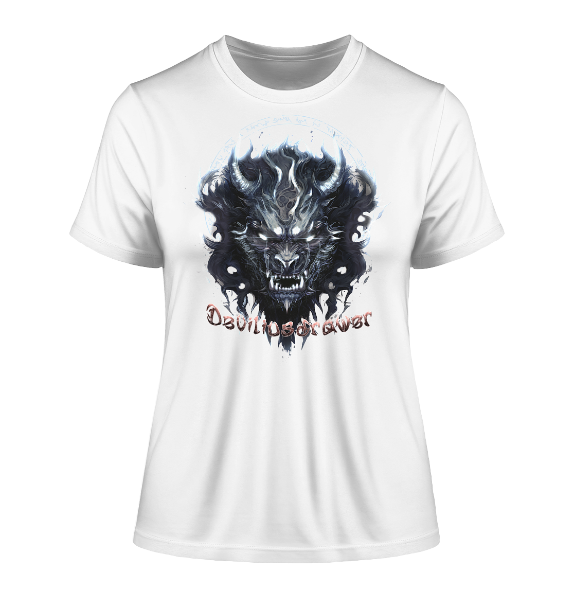 Deviliusdrawer Dark Wolf Mask - Fitted Ladies Organic Shirt