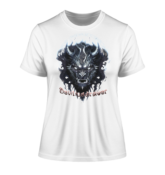 Deviliusdrawer Dark Wolf Mask - Fitted Ladies Organic Shirt