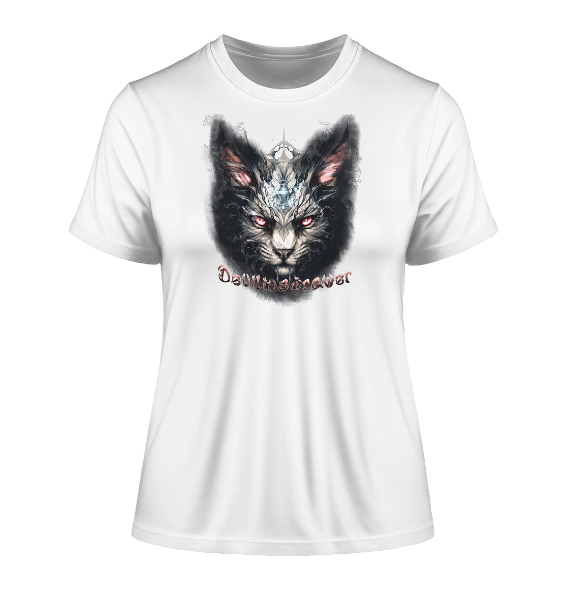Deviliusdrawer Myshtical Redeyed Cat - Fitted Ladies Organic Shirt