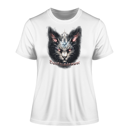 Deviliusdrawer Myshtical Redeyed Cat - Fitted Ladies Organic Shirt