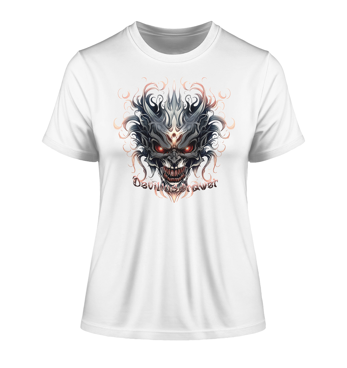 Deviliusdrawer Demon Mask - Fitted Ladies Organic Shirt