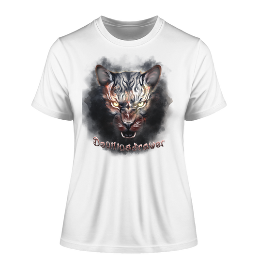 Deviliusdrawer Smoke Tiger - Fitted Ladies Organic Shirt