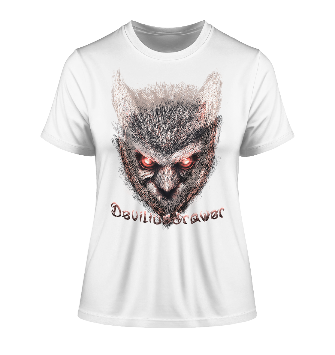 Deviliusdrawer Red Eyed Owl - Fitted Ladies Organic Shirt