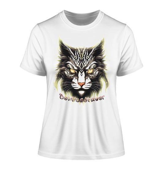 Deviliusdrawer Golden Cat - Fitted Ladies Organic Shirt