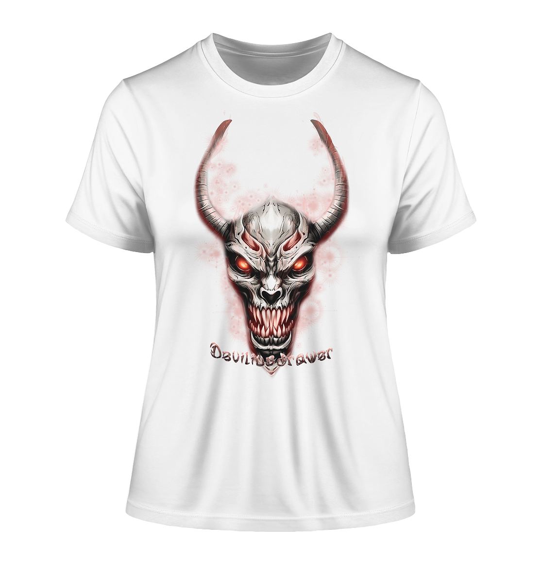 Deviliusdrawer Red Eyed Skeleton - Fitted Ladies Organic Shirt