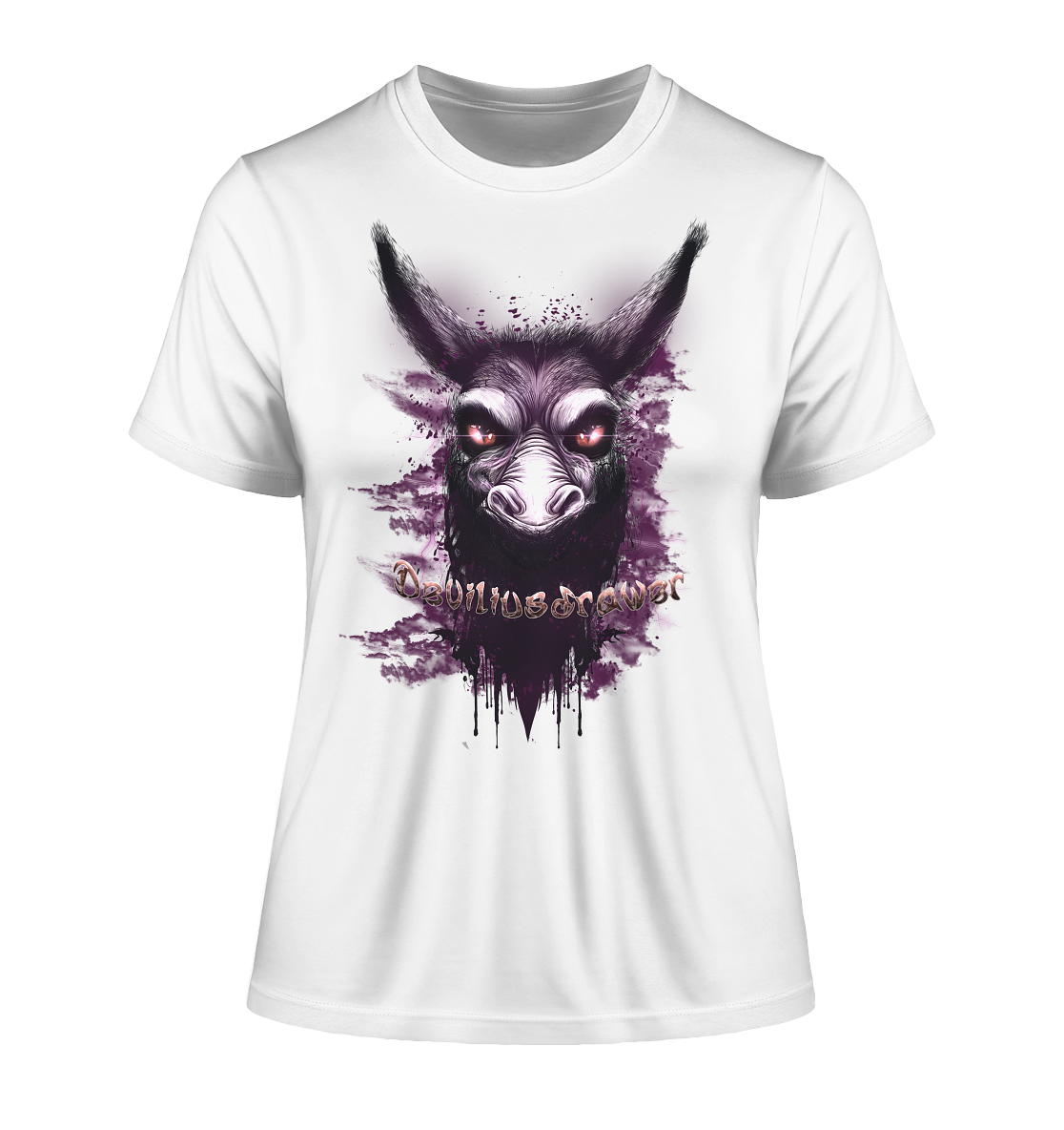Deviliusdrawer Purple Donkey - Fitted Ladies Organic Shirt