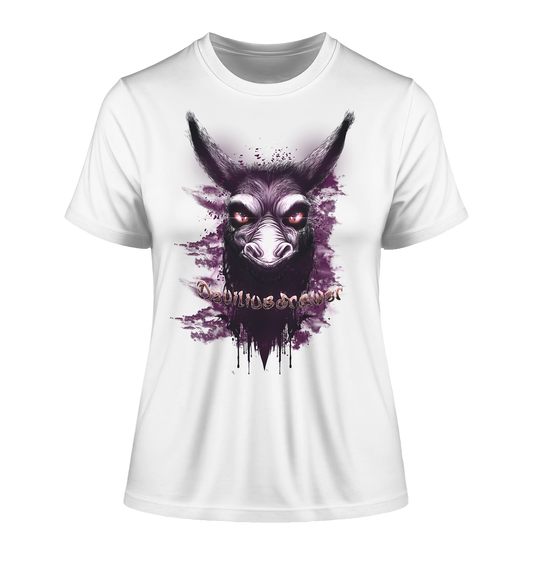 Deviliusdrawer Purple Donkey - Fitted Ladies Organic Shirt