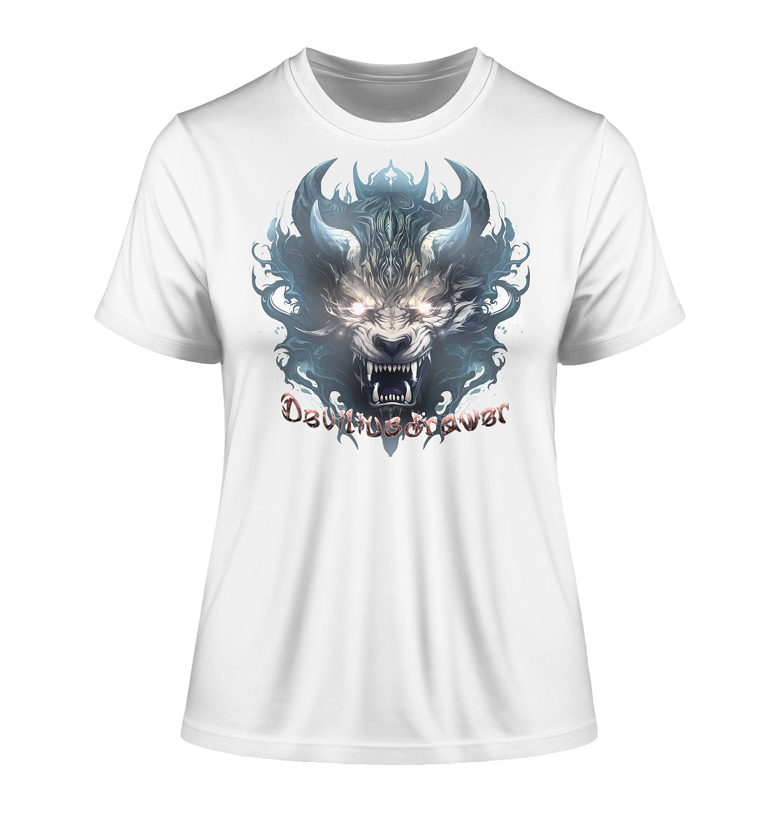 Deviliusdrawer Water Horn Tiger - Fitted Ladies Organic Shirt