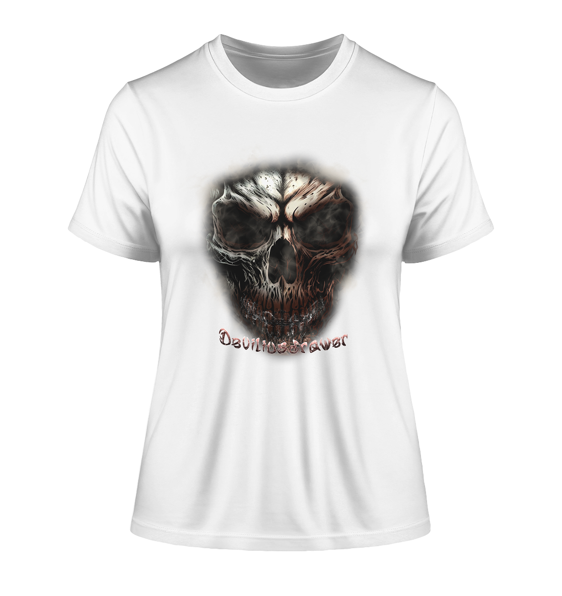 Deviliusdrawer Fire Skeleton - Fitted Ladies Organic Shirt