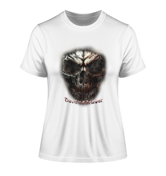 Deviliusdrawer Fire Skeleton - Fitted Ladies Organic Shirt