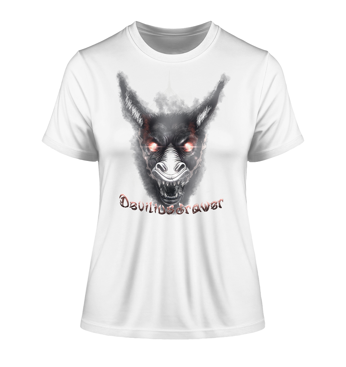 Deviliusdrawer Evil Donkey - Fitted Ladies Organic Shirt