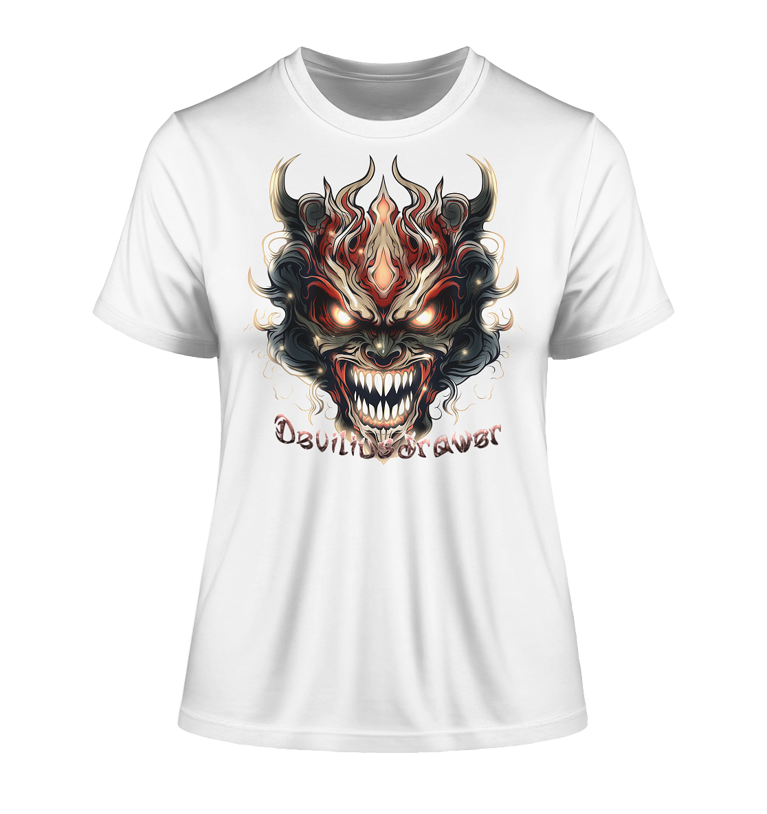 Deviliusdrawer Evil Vamp Mask - Fitted Ladies Organic Shirt