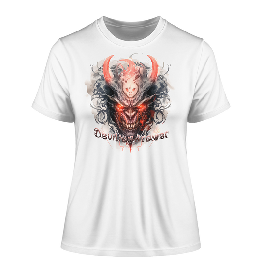 Deviliusdrawer Red Horn Devil - Fitted Ladies Organic Shirt
