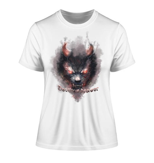 Deviliusdrawer Red Smoked Cat - Fitted Ladies Organic Shirt