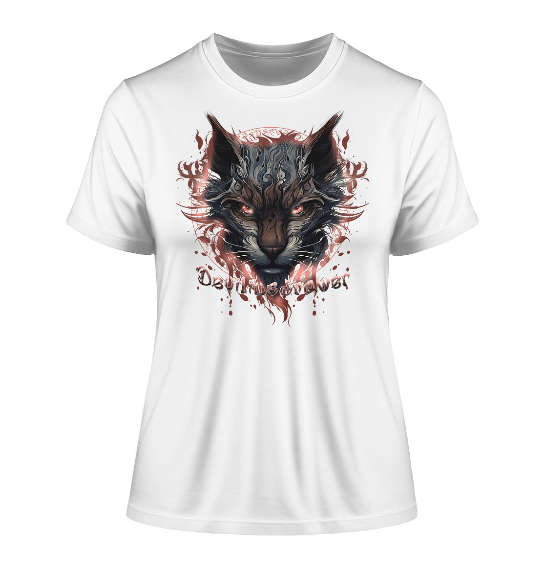 Deviliusdrawer Devil Cat - Fitted Ladies Organic Shirt