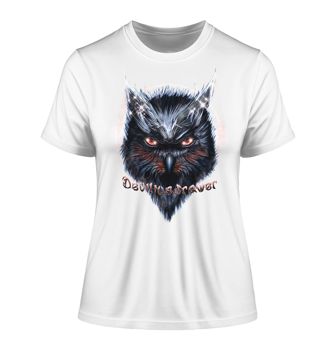 Deviliusdrawer Fire Owl - Fitted Ladies Organic Shirt