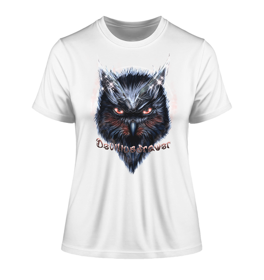 Deviliusdrawer Fire Owl - Fitted Ladies Organic Shirt