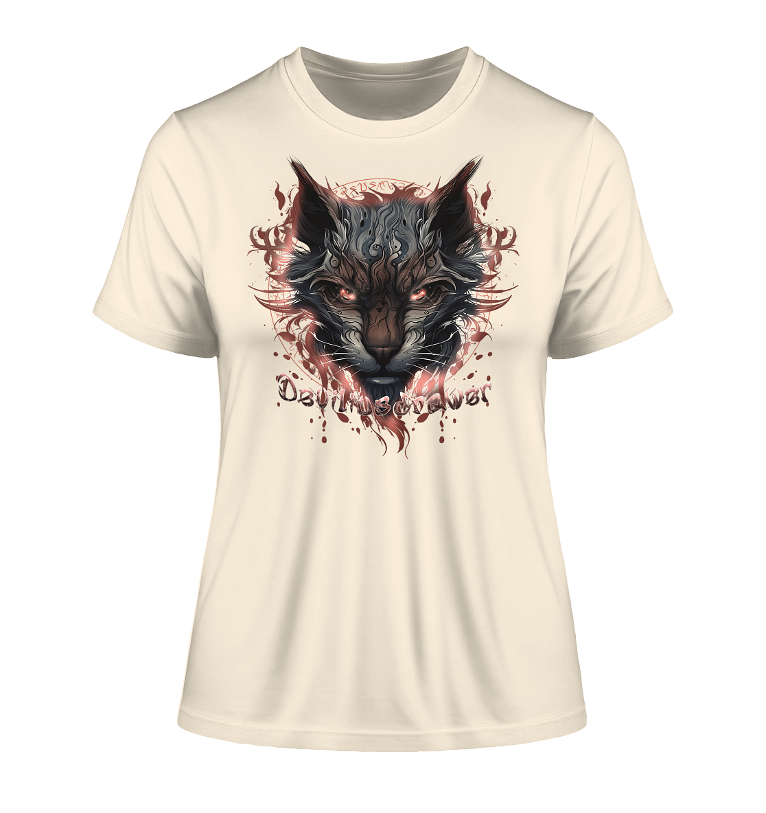Deviliusdrawer Devil Cat - Fitted Ladies Organic Shirt