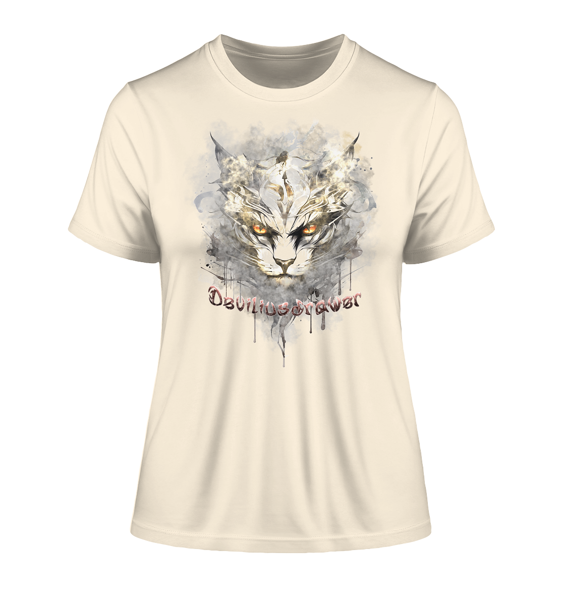 Deviliusdrawer White Catgod - Fitted Ladies Organic Shirt