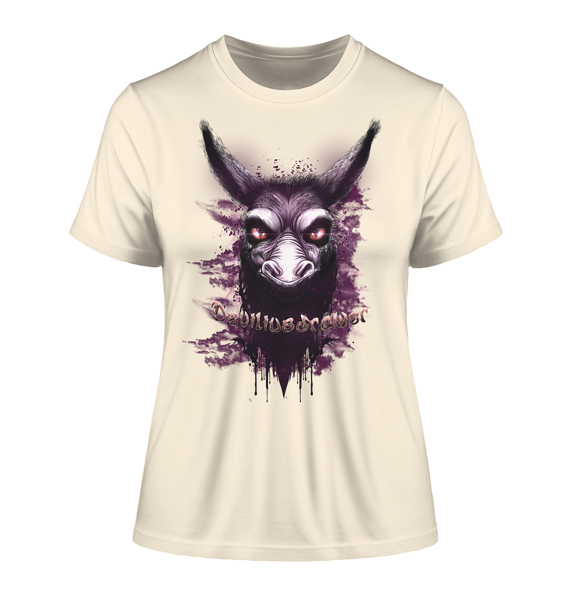 Deviliusdrawer Purple Donkey - Fitted Ladies Organic Shirt