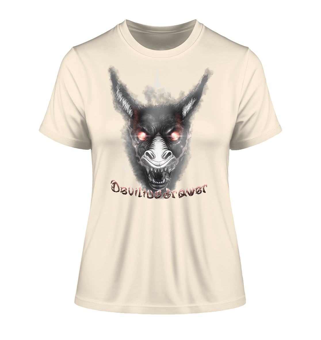Deviliusdrawer Evil Donkey - Fitted Ladies Organic Shirt