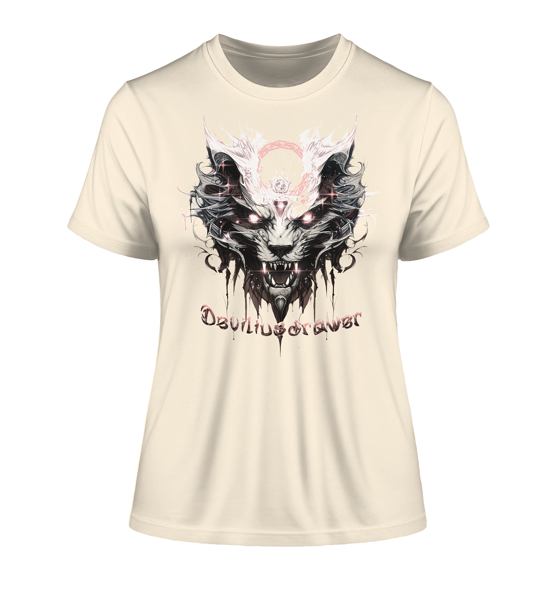 Deviliusdrawer Demonic Glow Cat - Fitted Ladies Organic Shirt