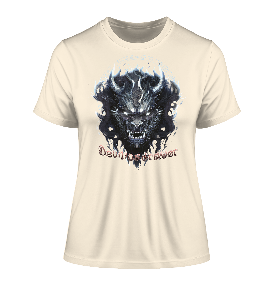 Deviliusdrawer Dark Wolf Mask - Fitted Ladies Organic Shirt