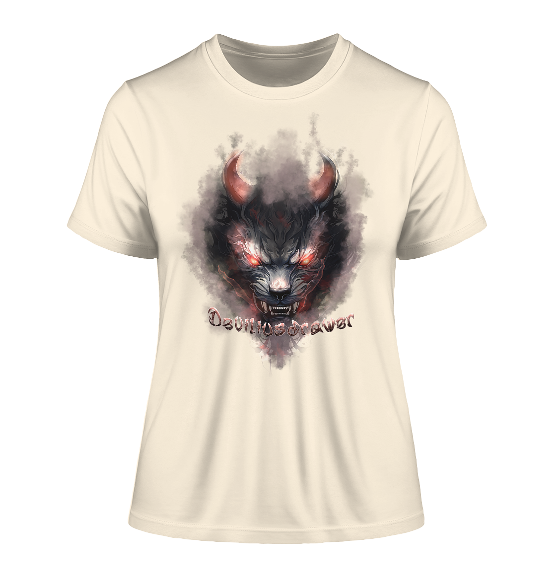 Deviliusdrawer Red Smoked Cat - Fitted Ladies Organic Shirt