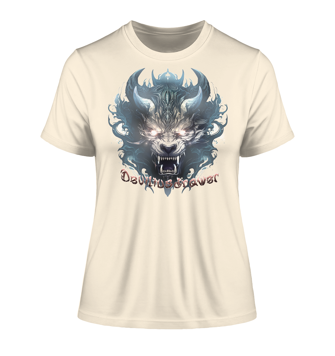 Deviliusdrawer Water Horn Tiger - Fitted Ladies Organic Shirt