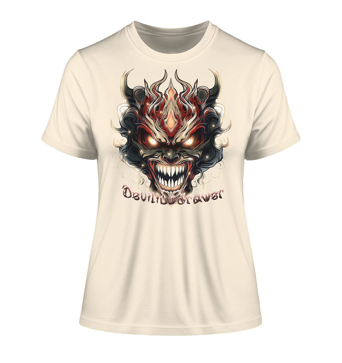 Deviliusdrawer Evil Vamp Mask - Fitted Ladies Organic Shirt