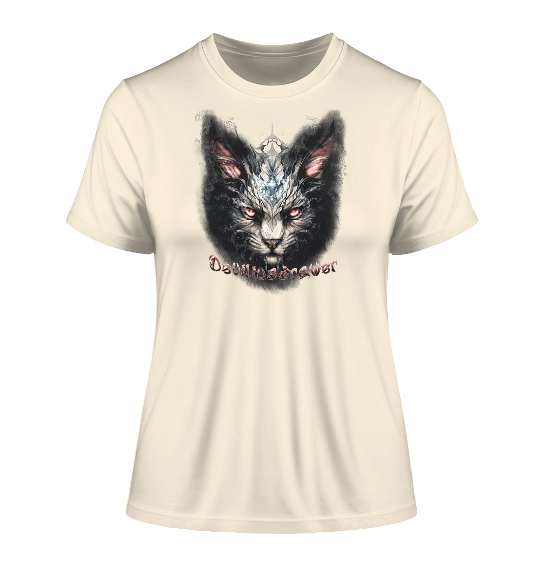 Deviliusdrawer Myshtical Redeyed Cat - Fitted Ladies Organic Shirt