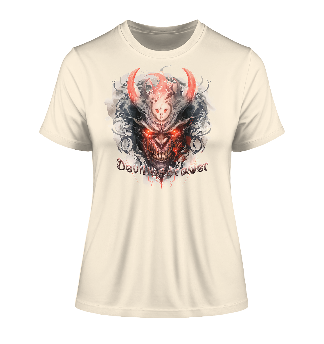 Deviliusdrawer Red Horn Devil - Fitted Ladies Organic Shirt