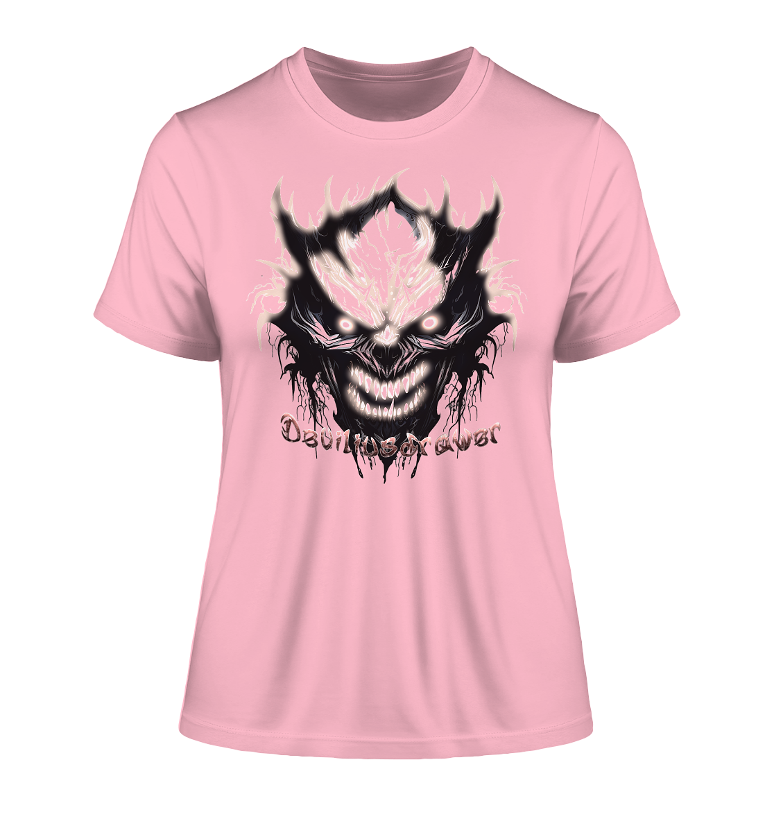 Deviliusdrawer Crazy Glow Devil - Fitted Ladies Organic Shirt