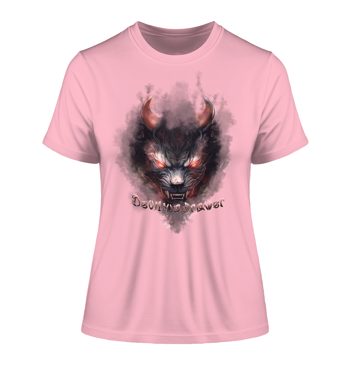 Deviliusdrawer Red Smoked Cat - Fitted Ladies Organic Shirt